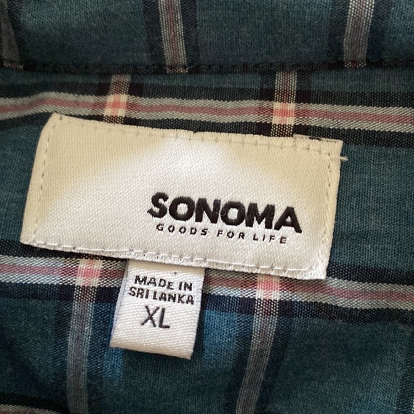 Sonoma Blue Gridlock Plaid Long Sleeve Button Up Shirt Men's XL NWT - Picture 4 of 8